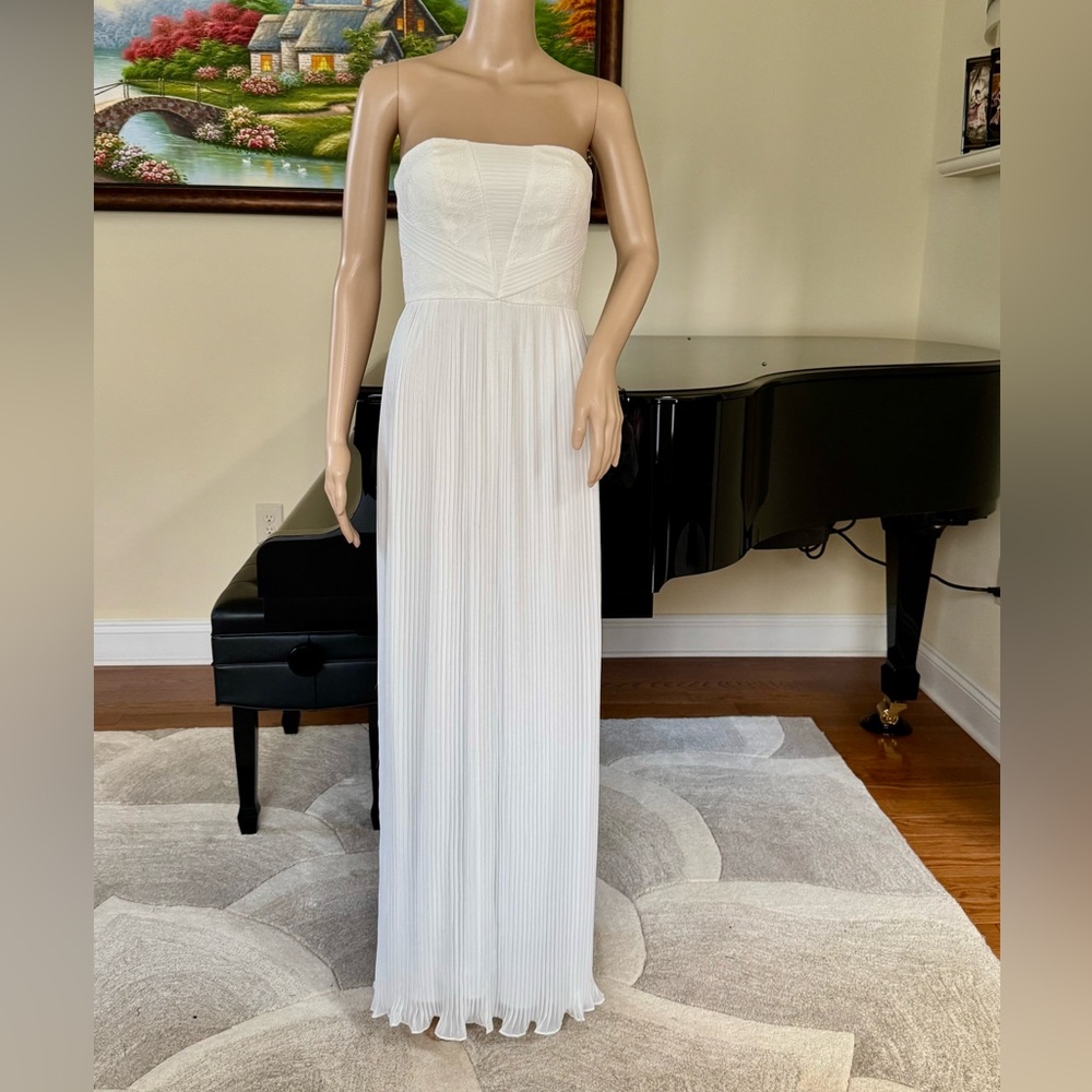 Aidan Mattox Lace Pleated Dress